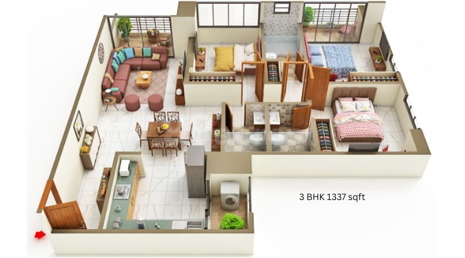 Nyati-Evania-Gallery-3BHK-Floor-Plan